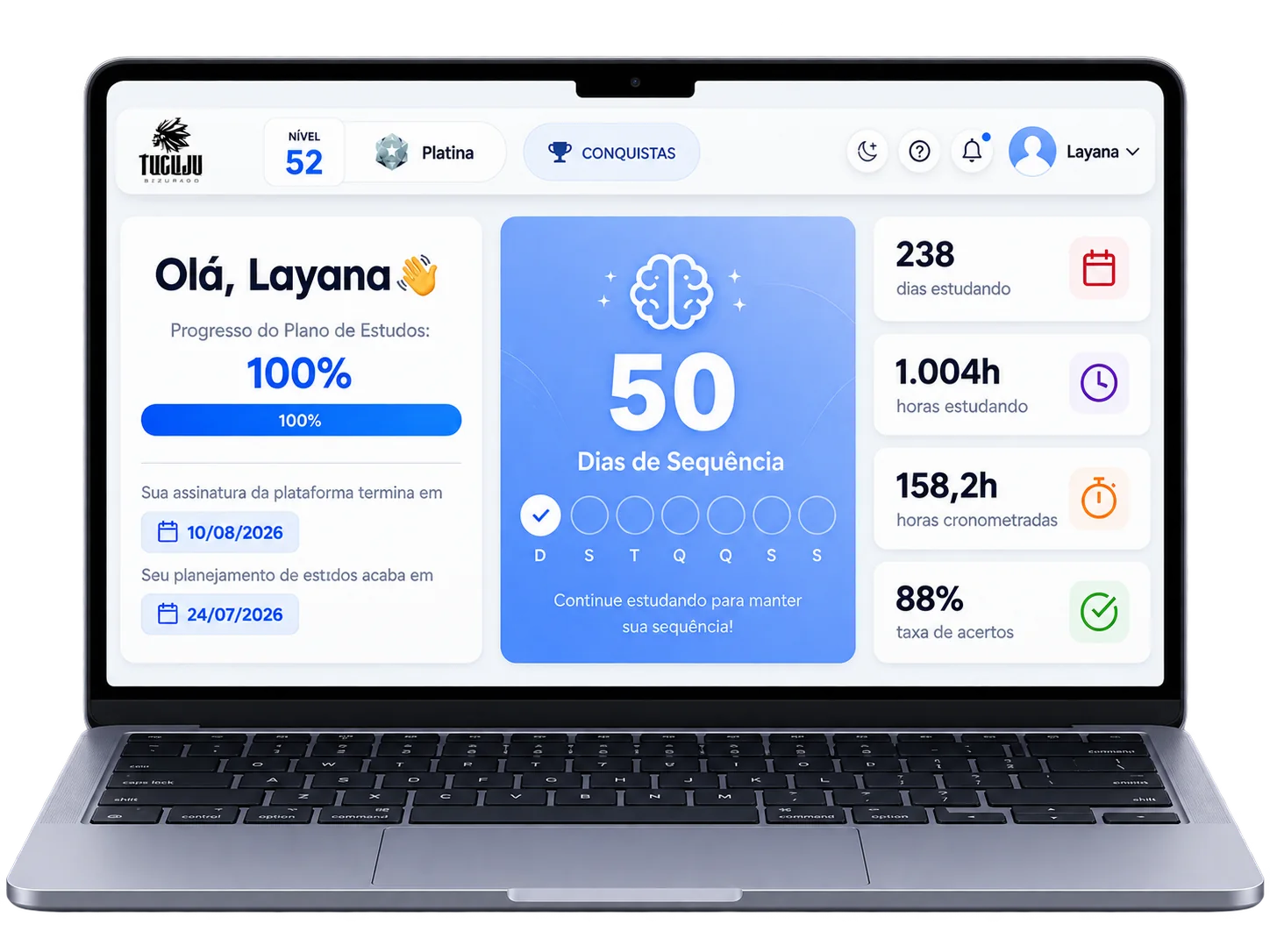 Plataforma Tucuju Bizurado no notebook